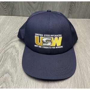 UNIONWEAR United Steelworkers USW Navy Blue Snapback Baseball Cap Hat Union Made